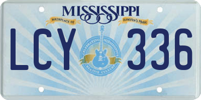 MS license plate LCY336