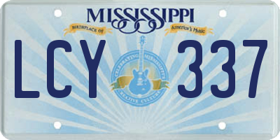 MS license plate LCY337