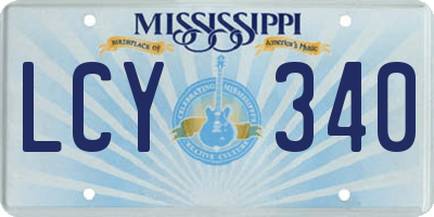MS license plate LCY340