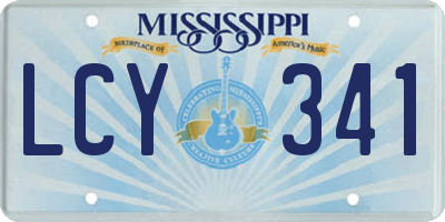 MS license plate LCY341
