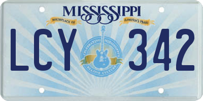MS license plate LCY342