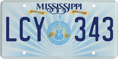 MS license plate LCY343