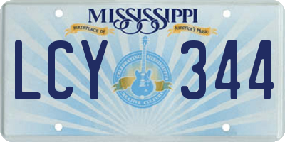 MS license plate LCY344