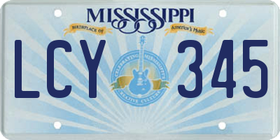 MS license plate LCY345