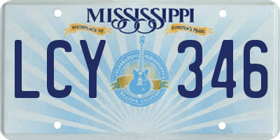 MS license plate LCY346