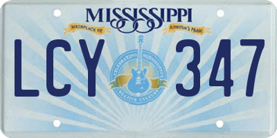 MS license plate LCY347