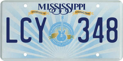 MS license plate LCY348