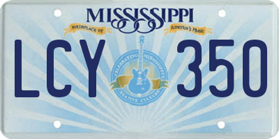 MS license plate LCY350