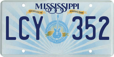 MS license plate LCY352