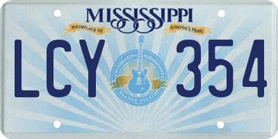 MS license plate LCY354