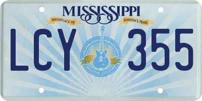 MS license plate LCY355