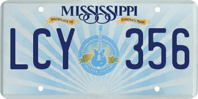 MS license plate LCY356