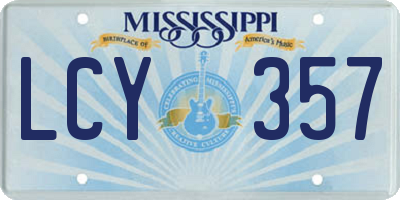 MS license plate LCY357