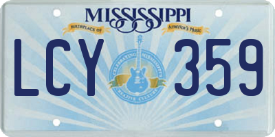 MS license plate LCY359