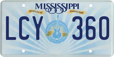 MS license plate LCY360