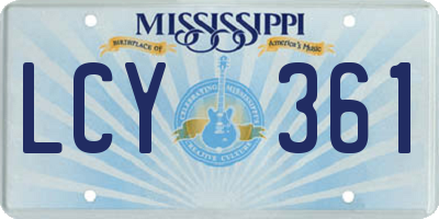 MS license plate LCY361