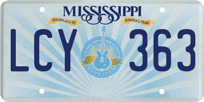 MS license plate LCY363