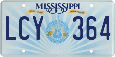MS license plate LCY364