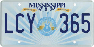 MS license plate LCY365