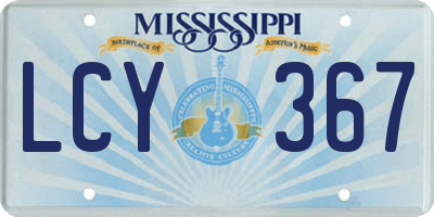 MS license plate LCY367