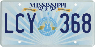 MS license plate LCY368