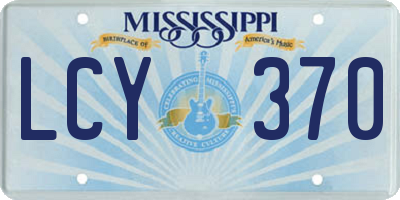 MS license plate LCY370