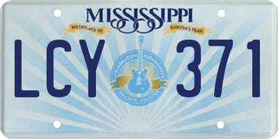 MS license plate LCY371