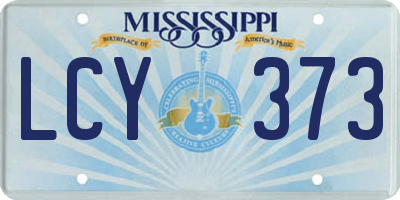 MS license plate LCY373