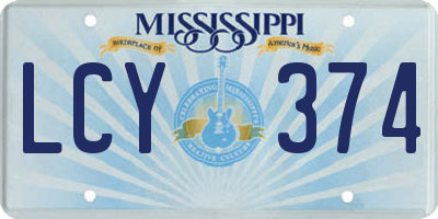 MS license plate LCY374