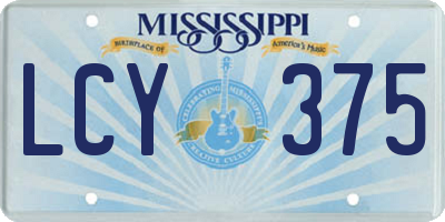 MS license plate LCY375