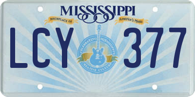 MS license plate LCY377