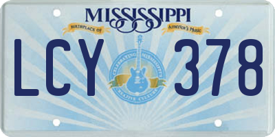 MS license plate LCY378