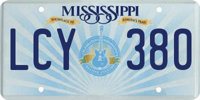 MS license plate LCY380