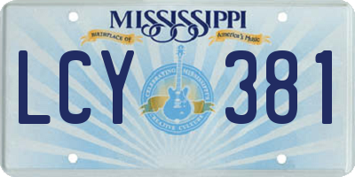 MS license plate LCY381