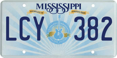 MS license plate LCY382