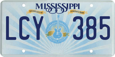 MS license plate LCY385