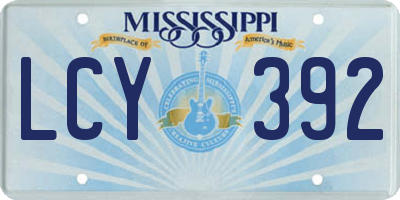 MS license plate LCY392
