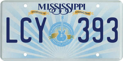 MS license plate LCY393