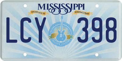 MS license plate LCY398