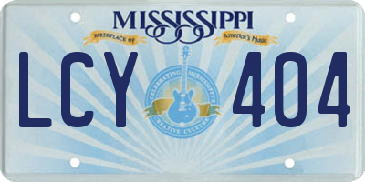 MS license plate LCY404