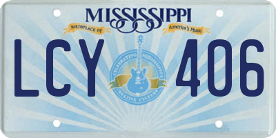 MS license plate LCY406