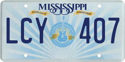MS license plate LCY407