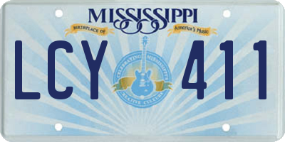 MS license plate LCY411