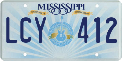 MS license plate LCY412