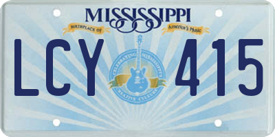 MS license plate LCY415