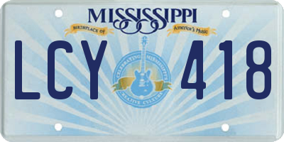 MS license plate LCY418