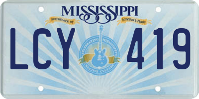 MS license plate LCY419