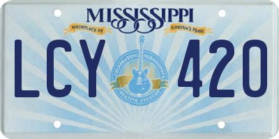 MS license plate LCY420