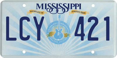 MS license plate LCY421