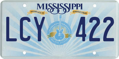 MS license plate LCY422